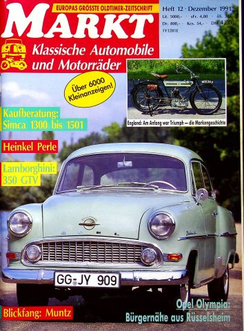 Oldtimer Markt 12/1991 Oldtimer Markt 12/1991